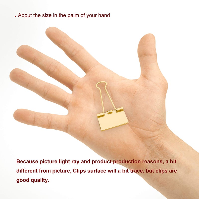 nctinystore Binder Clips Small Metal Clamp - 3/4 in (0.75 inch) (Gold, 20 - Count) - Image 3